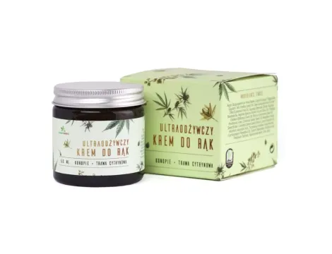 Ultraodżywczy konopny krem do rąk z CBD o zapachu trawy cytrynowej 50ml HempKing