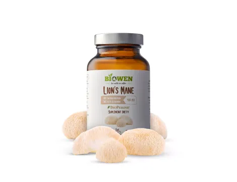 Lion’s Mane (Soplówka jeżowata) 400 mg - 40% polisacharydów, 30% beta-glukanów - 90 kapsułek