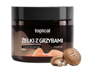 TOPICAL - Żelki z grzybami / adaptogenami Soplówka Jeżowata (Lion’s mane) Shiitake Reishi – 7200MG