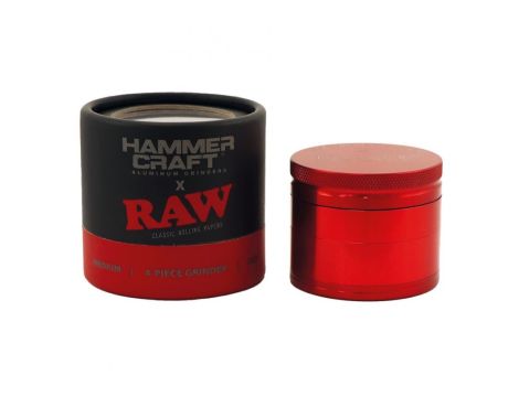Młynek Grinder RAW HAMMER CRAFT RED 55mm 4części - 3
