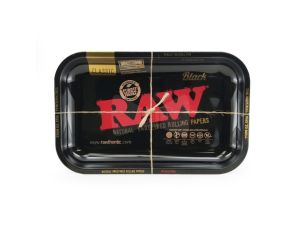 RAW Black - Duża czarna metalowa tacka do kręcenia