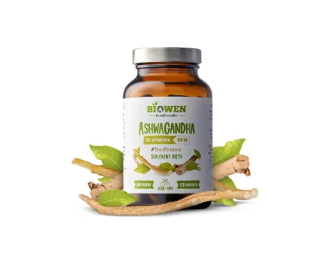 Ashwagandha Biowen Umysł, sen, energia  400 mg 10% witanolidów 120 kapsułek