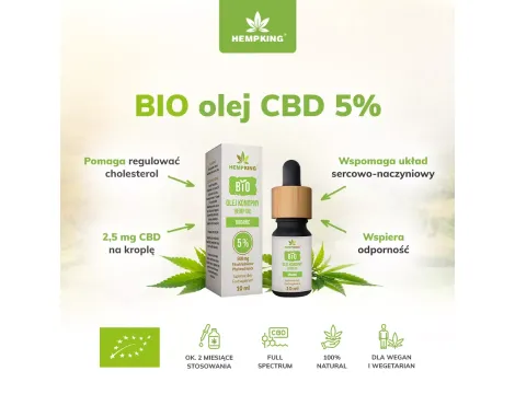 HempKing BIO Olej CBD 5%(500mg) Full Spectrum 10ml - 2