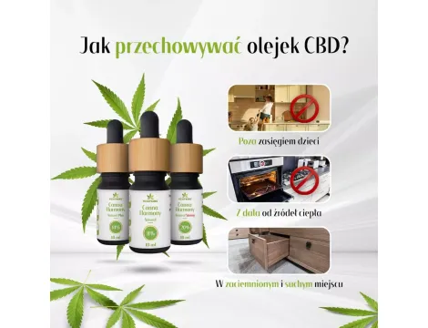 Olej konopny CBD 8% Canna Harmony 5% CBD + 2% CBDA + 1% CBG Natural 800mg 10ml - 5