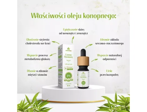 Olej konopny CBD 8% Canna Harmony 5% CBD + 2% CBDA + 1% CBG Natural 800mg 10ml - 3