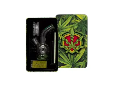 Amsterdam Greenline Bong Giftset - bongo i akcesoria w metalowym pudełku